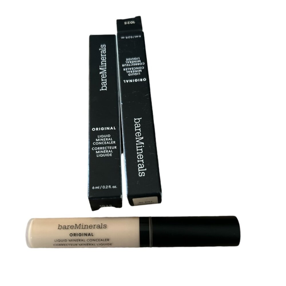 bareMinerals Original Liquid Mineral Concealer 0.2 fl. oz NIB - Lot of 2 Fair 1W